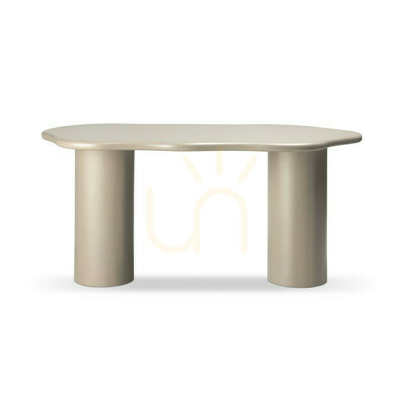 Check LUXE 160 cm Dining Table, Dark Beige, Rounded Shapes by Nova Nook LUXE 160 cm Dining Table, Dark Beige, Rounded Shapes by Nova Nook