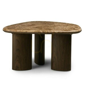 ELLE 75 cm Coffee Table, Dark Walnut/Nova Nook Marble small 4