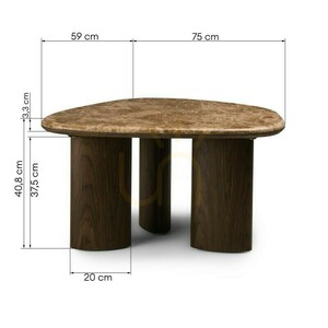 ELLE 75 cm Coffee Table, Dark Walnut/Nova Nook Marble small 6