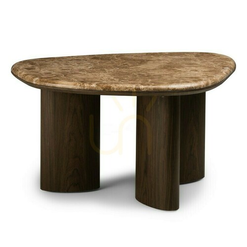 Check ELLE 75 cm Coffee Table, Dark Walnut/Nova Nook Marble