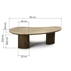ELLE Coffee Table, 110 cm, Dark Walnut/Nova Nook Marble small 6