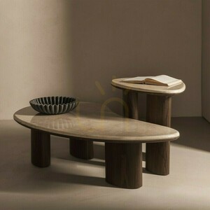ELLE Side Table, 44 cm, Dark Walnut/Nova Nook Marble 1 ELLE Side Table, 44 cm, Dark Walnut/Nova Nook Marble small 1