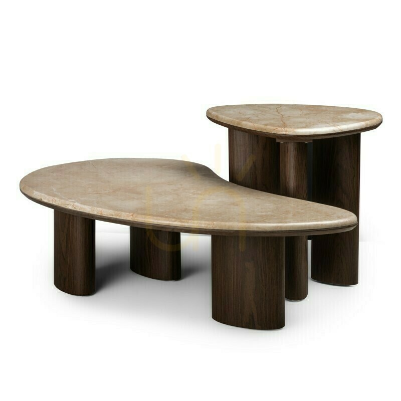 Display ELLE Side Table, 44 cm, Dark Walnut/Nova Nook Marble ELLE Side Table, 44 cm, Dark Walnut/Nova Nook Marble