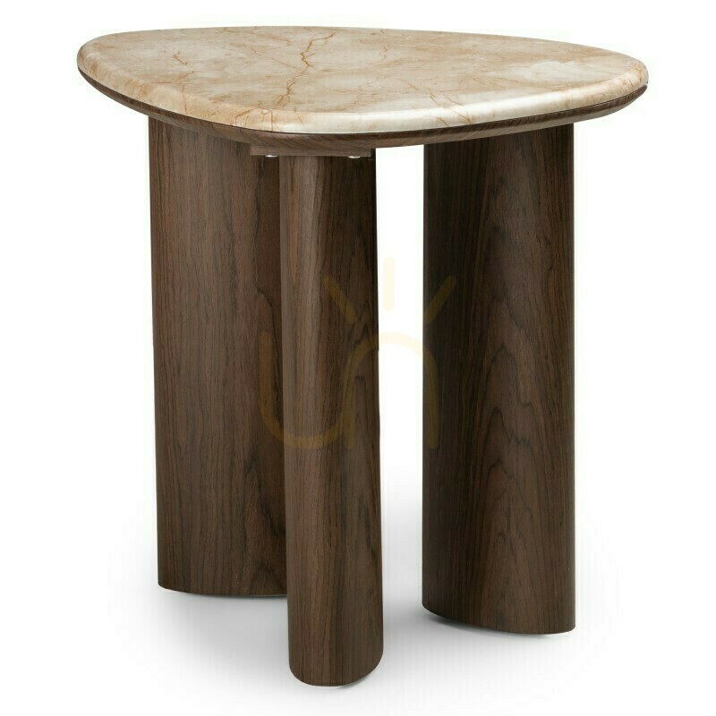 Check ELLE Side Table, 44 cm, Dark Walnut/Nova Nook Marble ELLE Side Table, 44 cm, Dark Walnut/Nova Nook Marble