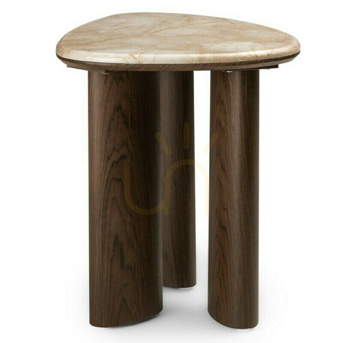 Check ELLE Side Table, 44 cm, Dark Walnut/Nova Nook Marble
