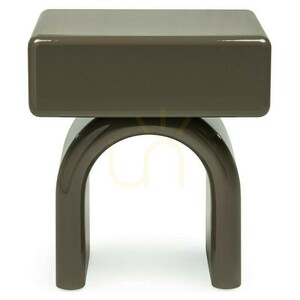 LUSH Nightstand with a Drawer, Green-Gray, Glossy, Arch-Shaped by Nova Nook 1 LUSH Nightstand with a Drawer, Green-Gray, Glossy, Arch-Shaped by Nova Nook small 1