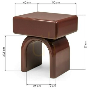 LUSH Nightstand with Drawer, Burgundy-Brown, High-Gloss, Arch-Shaped by Nova Nook 6 LUSH Nightstand with Drawer, Burgundy-Brown, High-Gloss, Arch-Shaped by Nova Nook small 6