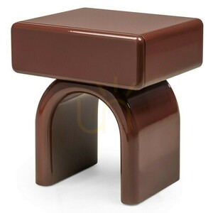 LUSH Nightstand with Drawer, Burgundy-Brown, High-Gloss, Arch-Shaped by Nova Nook 0 LUSH Nightstand with Drawer, Burgundy-Brown, High-Gloss, Arch-Shaped by Nova Nook small 0