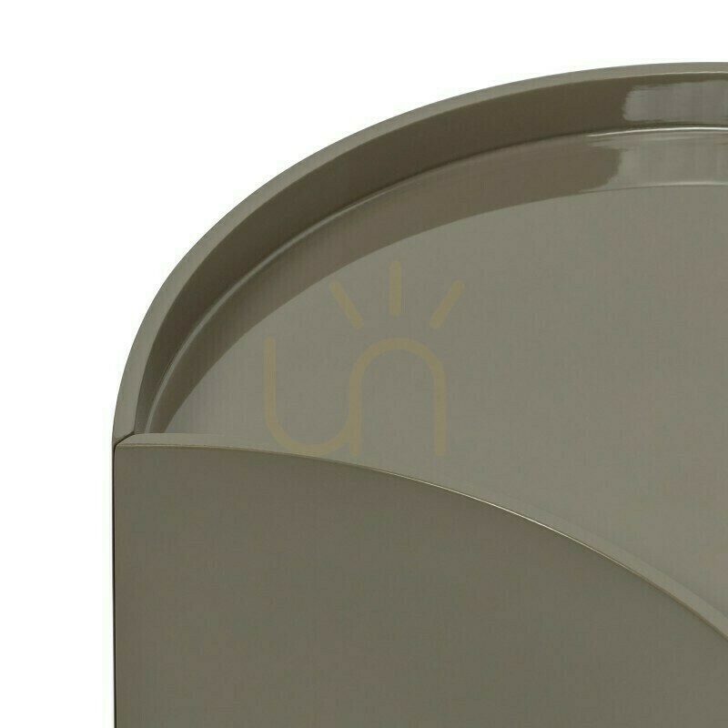 View LENA Nightstand with Drawers, Green-Gray, with Rounded Shapes, Glossy Nova Nook LENA Nightstand with Drawers, Green-Gray, with Rounded Shapes, Glossy Nova Nook
