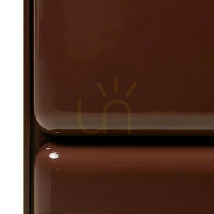 AGOS nightstand with drawers, in burgundy/brown, with rounded shapes, featuring the Nova Nook gloss finish small 6