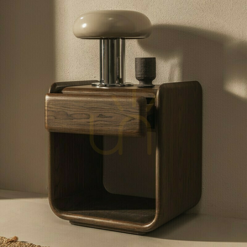 Preview MOX Round Nightstand with Drawer, Dark Walnut Nova Nook MOX Round Nightstand with Drawer, Dark Walnut Nova Nook