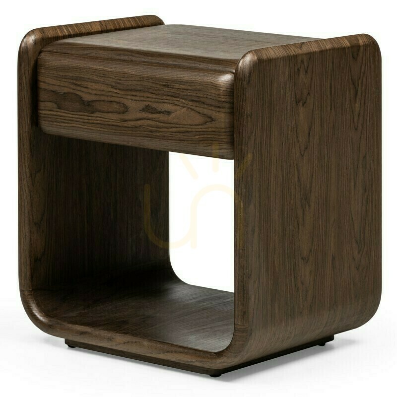 Display MOX Round Nightstand with Drawer, Dark Walnut Nova Nook MOX Round Nightstand with Drawer, Dark Walnut Nova Nook