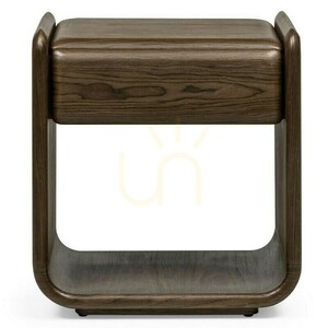 MOX Round Nightstand with Drawer, Dark Walnut Nova Nook 0 MOX Round Nightstand with Drawer, Dark Walnut Nova Nook small 0