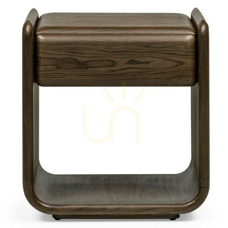 Check MOX Round Nightstand with Drawer, Dark Walnut Nova Nook MOX Round Nightstand with Drawer, Dark Walnut Nova Nook