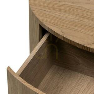KARTO Round Nightstand with Drawers, Nova Nook Walnut 3 KARTO Round Nightstand with Drawers, Nova Nook Walnut small 3