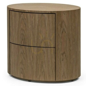 KARTO Round Nightstand with Drawers, Nova Nook Walnut 5 KARTO Round Nightstand with Drawers, Nova Nook Walnut small 5