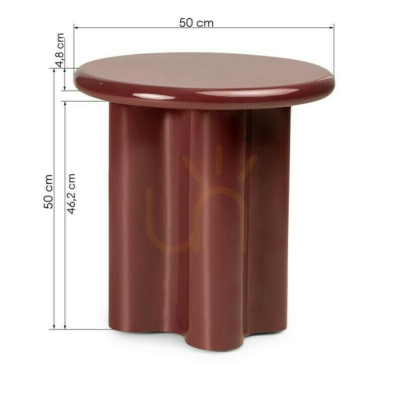 Check HALO Side Table, Burgundy-Brown, Glossy, Nova Nook HALO Side Table, Burgundy-Brown, Glossy, Nova Nook