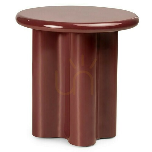 Check HALO Side Table, Burgundy-Brown, Glossy, Nova Nook