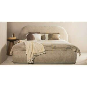 LONEL Upholstered Bed, 140 x 200 cm, with frame and storage, light beige, rounded Nova Nook small 2