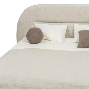 LONEL Upholstered Bed, 140 x 200 cm, with frame and storage, light beige, rounded Nova Nook small 7