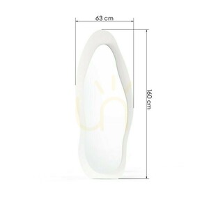 MIRAM Floor Mirror with LED Lighting, 63 x 160 cm, irregular shape, white Nova Nook 6 MIRAM Floor Mirror with LED Lighting, 63 x 160 cm, irregular shape, white Nova Nook small 6