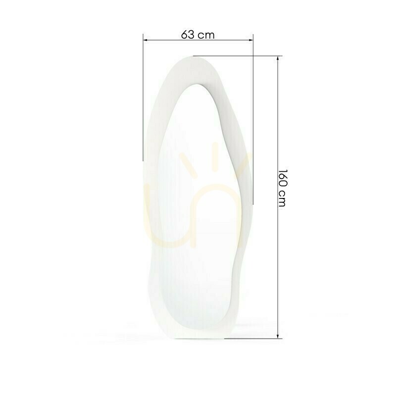 View MIRAM Floor Mirror with LED Lighting, 63 x 160 cm, irregular shape, white Nova Nook MIRAM Floor Mirror with LED Lighting, 63 x 160 cm, irregular shape, white Nova Nook