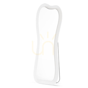 CELLO Floor Mirror with LED Lighting, 63 x 160 cm, irregularly shaped, white, Nova Nook small 2