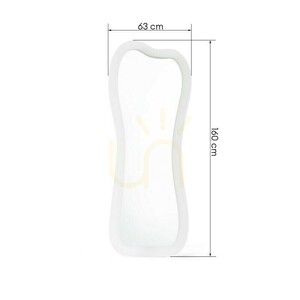 CELLO Floor Mirror with LED Lighting, 63 x 160 cm, irregularly shaped, white, Nova Nook small 7