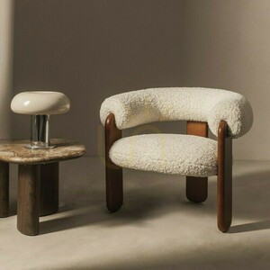 LOLE Armchair, Cream/Walnut, Nova Nook Bouclé 1 LOLE Armchair, Cream/Walnut, Nova Nook Bouclé small 1