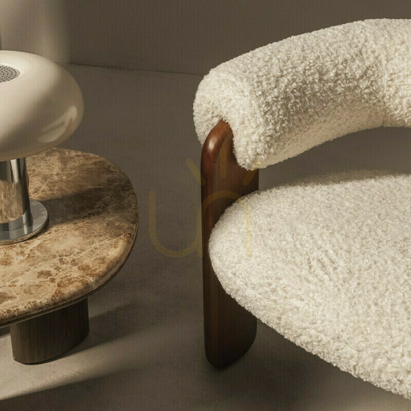 Preview LOLE Armchair, Cream/Walnut, Nova Nook Bouclé LOLE Armchair, Cream/Walnut, Nova Nook Bouclé