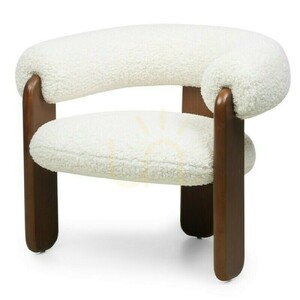 LOLE Armchair, Cream/Walnut, Nova Nook Bouclé 3 LOLE Armchair, Cream/Walnut, Nova Nook Bouclé small 3