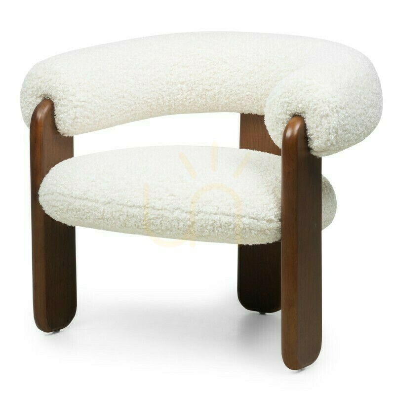Display LOLE Armchair, Cream/Walnut, Nova Nook Bouclé LOLE Armchair, Cream/Walnut, Nova Nook Bouclé