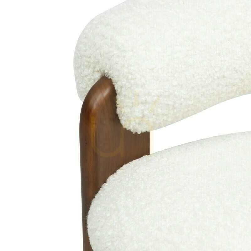 Check LOLE Armchair, Cream/Walnut, Nova Nook Bouclé LOLE Armchair, Cream/Walnut, Nova Nook Bouclé