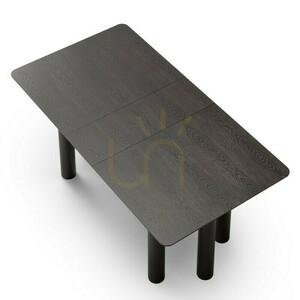 OAL Extendable Table 140–200 cm, Oak Veneer, Black, Beech Wood, Rounded Nova Nook 7 OAL Extendable Table 140–200 cm, Oak Veneer, Black, Beech Wood, Rounded Nova Nook small 7