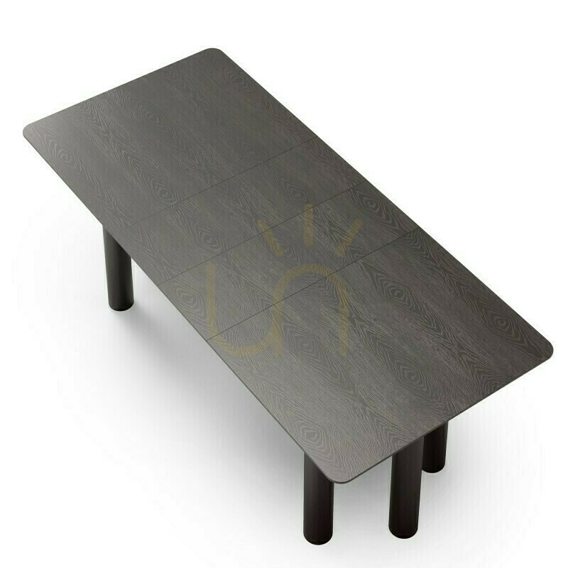 Display OAL Extendable Table 140–200 cm, Oak Veneer, Black, Beech Wood, Rounded Nova Nook OAL Extendable Table 140–200 cm, Oak Veneer, Black, Beech Wood, Rounded Nova Nook