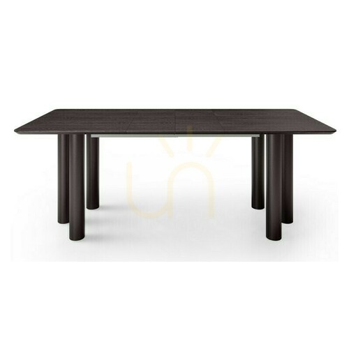 Check OAL Extendable Table 140–200 cm, Oak Veneer, Black, Beech Wood, Rounded Nova Nook