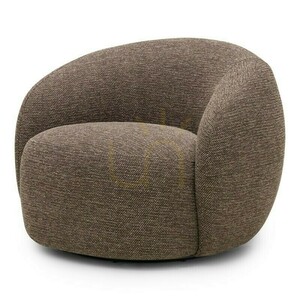 NORA Swivel Chair, Brown and Cream, with Rounded Shapes by Nova Nook 2 NORA Swivel Chair, Brown and Cream, with Rounded Shapes by Nova Nook small 2