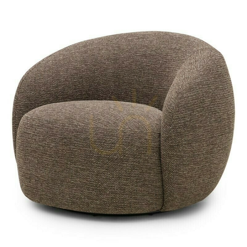 Preview NORA Swivel Chair, Brown and Cream, with Rounded Shapes by Nova Nook NORA Swivel Chair, Brown and Cream, with Rounded Shapes by Nova Nook