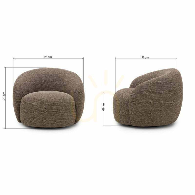 Preview NORA Swivel Chair, Brown and Cream, with Rounded Shapes by Nova Nook NORA Swivel Chair, Brown and Cream, with Rounded Shapes by Nova Nook