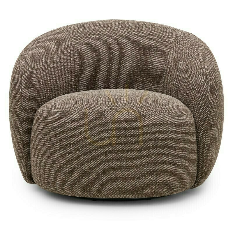 Check NORA Swivel Chair, Brown and Cream, with Rounded Shapes by Nova Nook NORA Swivel Chair, Brown and Cream, with Rounded Shapes by Nova Nook