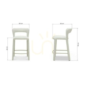 Set of 2 IROKIII upholstered stools, in beige and cream; minimum order quantity—2 pieces, Nova Nook small 6