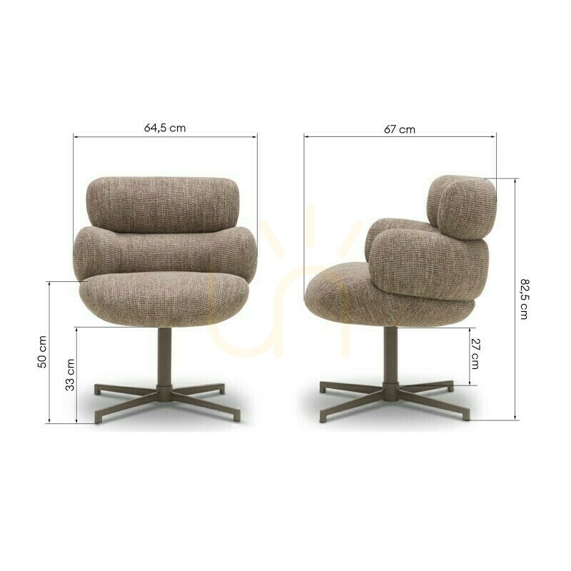 View MOKE Armchair, brown with cream/light brown legs by Nova Nook MOKE Armchair, brown with cream/light brown legs by Nova Nook