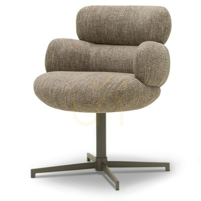 Check MOKE Armchair, brown with cream/light brown legs by Nova Nook MOKE Armchair, brown with cream/light brown legs by Nova Nook