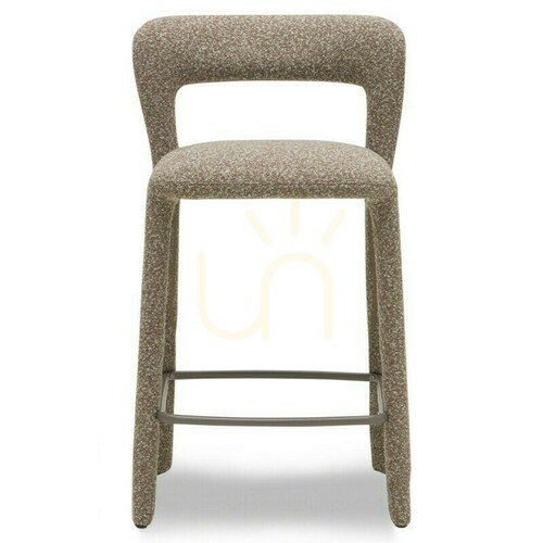 Check Set of 2 IROKIII upholstered stools, brown and gray; minimum order quantity: 2 pieces, Nova Nook