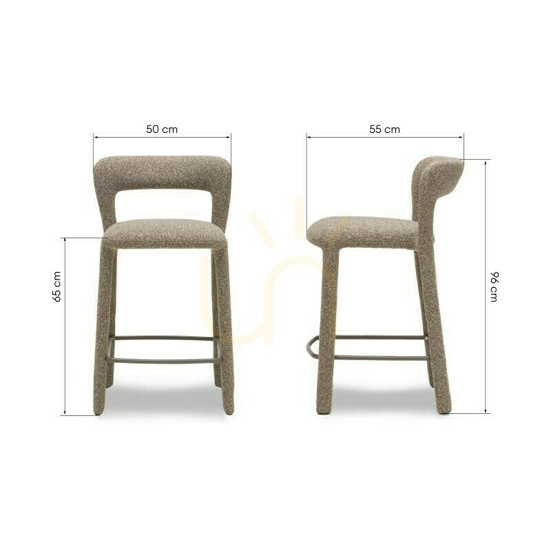 View Set of 2 IROKIII upholstered stools, brown and gray; minimum order quantity: 2 pieces, Nova Nook Set of 2 IROKIII upholstered stools, brown and gray; minimum order quantity: 2 pieces, Nova Nook