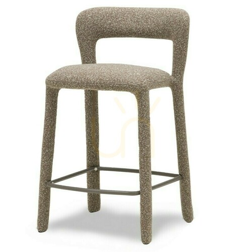 Check Set of 2 IROKIII upholstered stools, brown and gray; minimum order quantity: 2 pieces, Nova Nook