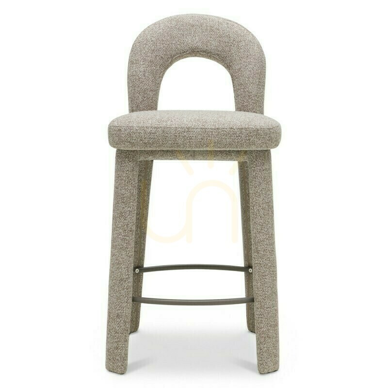 Preview ARI Upholstered Stool, Brown and Cream, Nova Nook ARI Upholstered Stool, Brown and Cream, Nova Nook