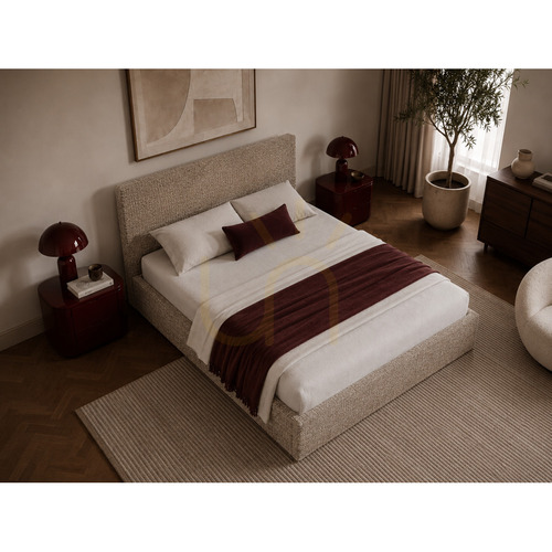 Check SEMPLICE Upholstered Bed with Storage – 160x200 – GAVA 18 DARK BEIGE Nova Nook