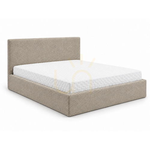 Check SEMPLICE Upholstered Bed with Storage – 160x200 – GAVA 11 – Gray-Beige Nova Nook