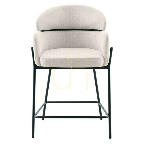 Check Set of 2 MAREO bar stools, light beige, black legs, minimum order quantity – 2 pieces, Nova Nook
